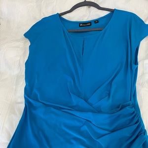 Royal blue blouse.